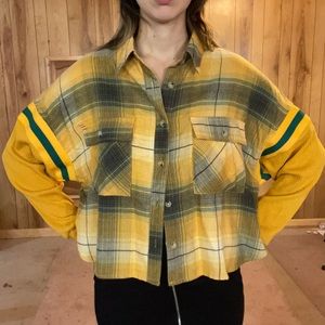 Urban outfitters renewal oversized flannel thermal shirt